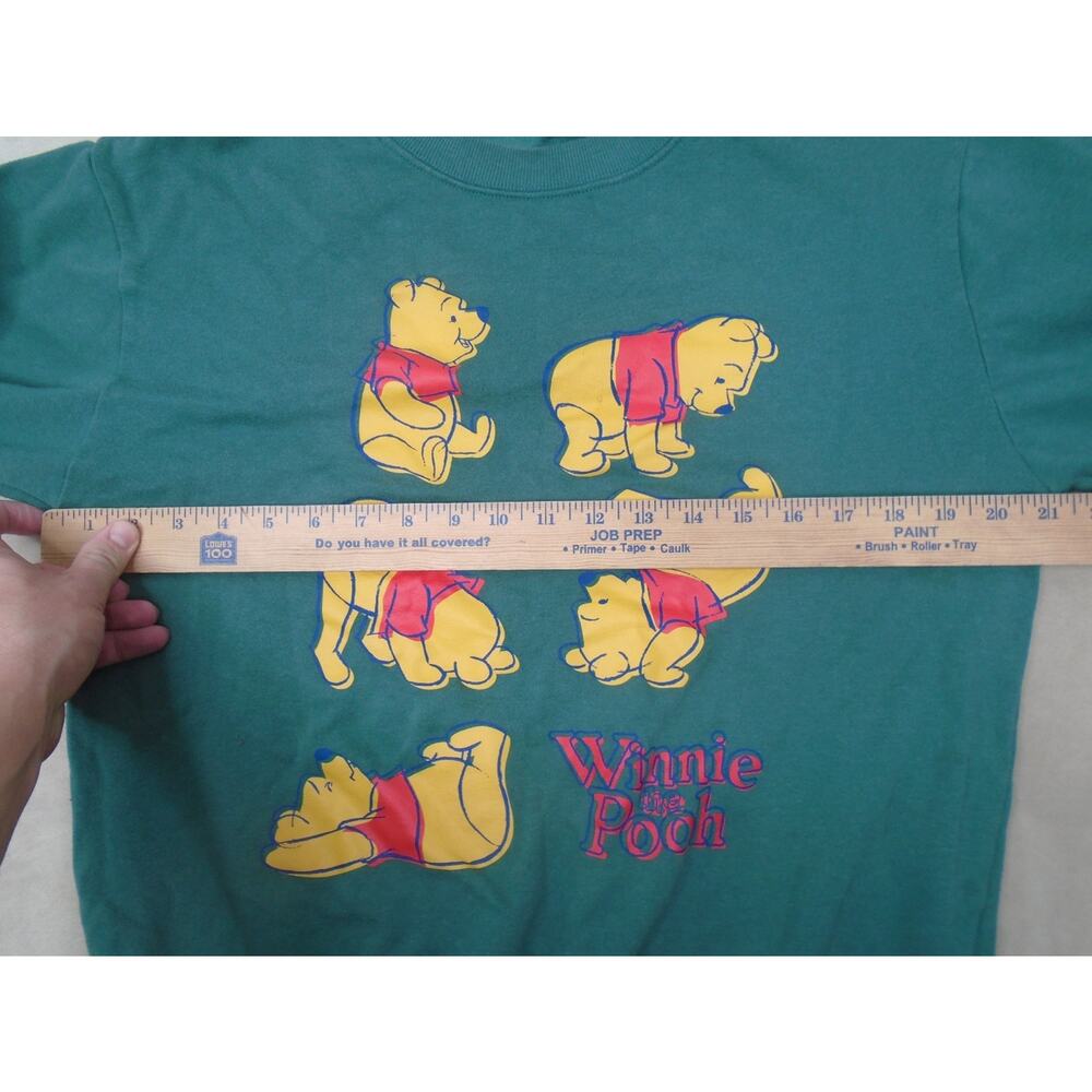 Winnie The Pooh Womens Sweathsirt Crewneck Green Striped Size XS - Picture 4 of 9